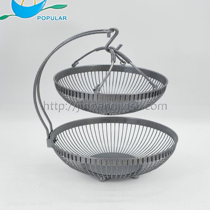 gray double layered fruit basket gray double layered fruit basket