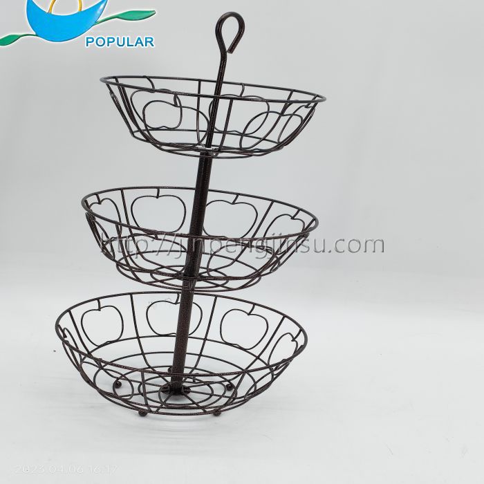 Silver gray 3-tier fruit basket Silver gray 3-tier fruit basket