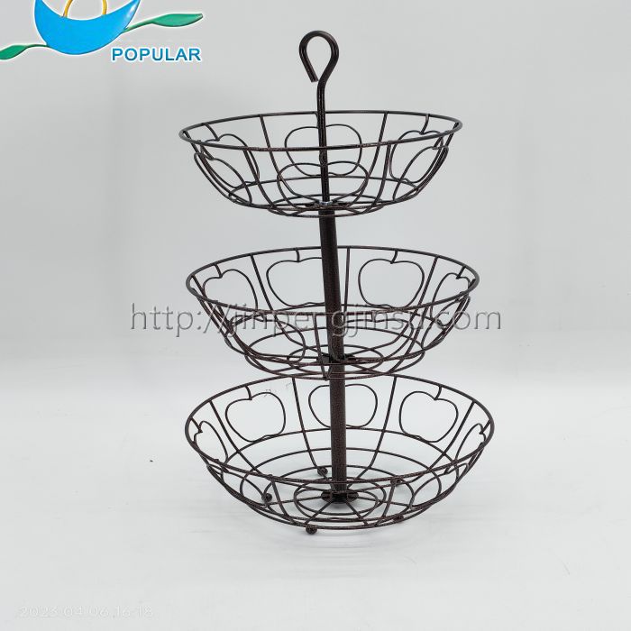 Silver gray 3-tier fruit basket Silver gray 3-tier fruit basket