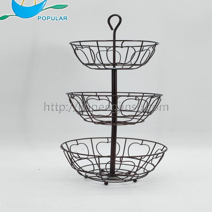 Silver gray 3-tier fruit basket Silver gray 3-tier fruit basket