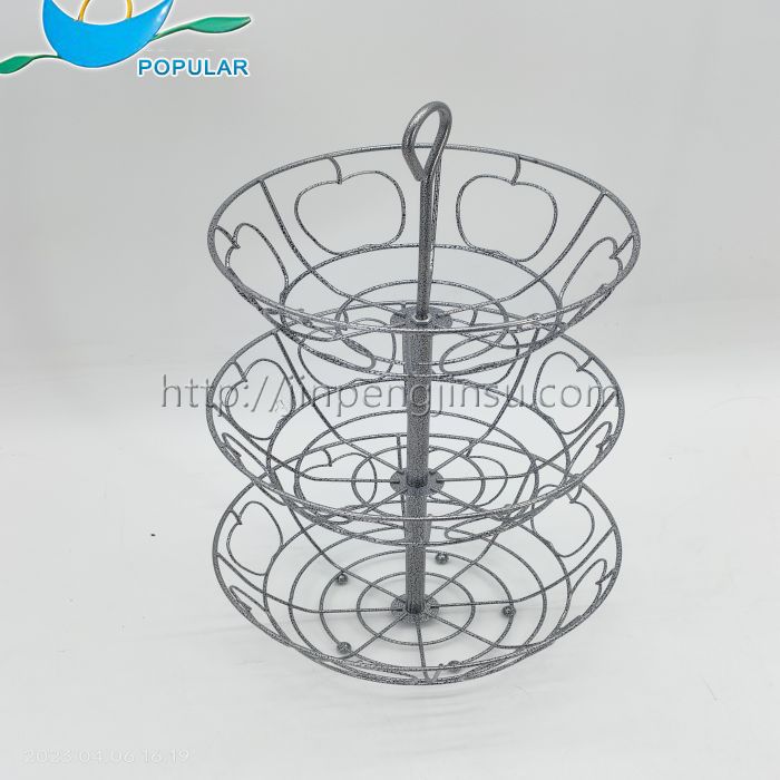 Silver gray 3-tier fruit basket Silver gray 3-tier fruit basket